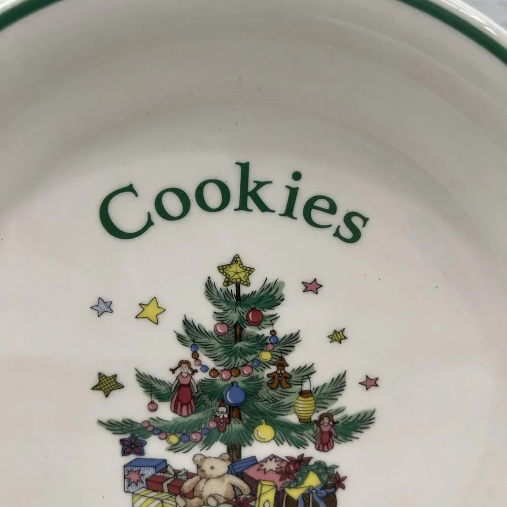 Cookies for Santa Christmas Plate Nikko Japan 8” Christmas Tree Holiday